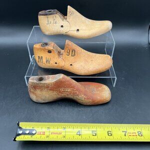3 Vintage 1940s Wood Empire Branch UL Co. Cobbler Shoe Lasts Child’s 9D & 8C